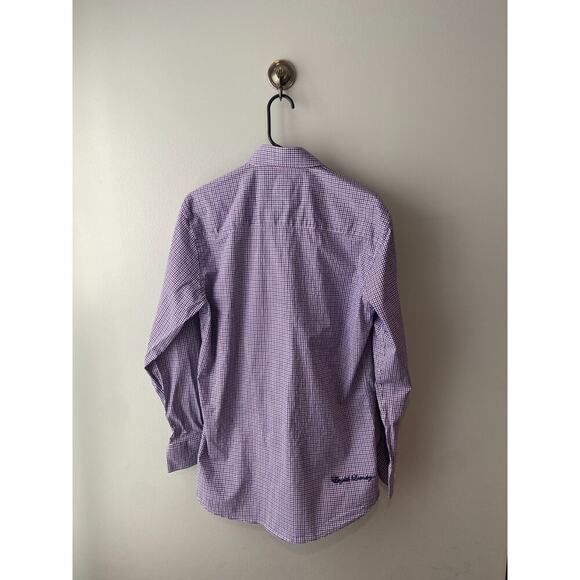 English Laundry Shirt Mens Large Long Sleeve Button Up Purple Flip Cuff 34/35 - Picture 2 of 9